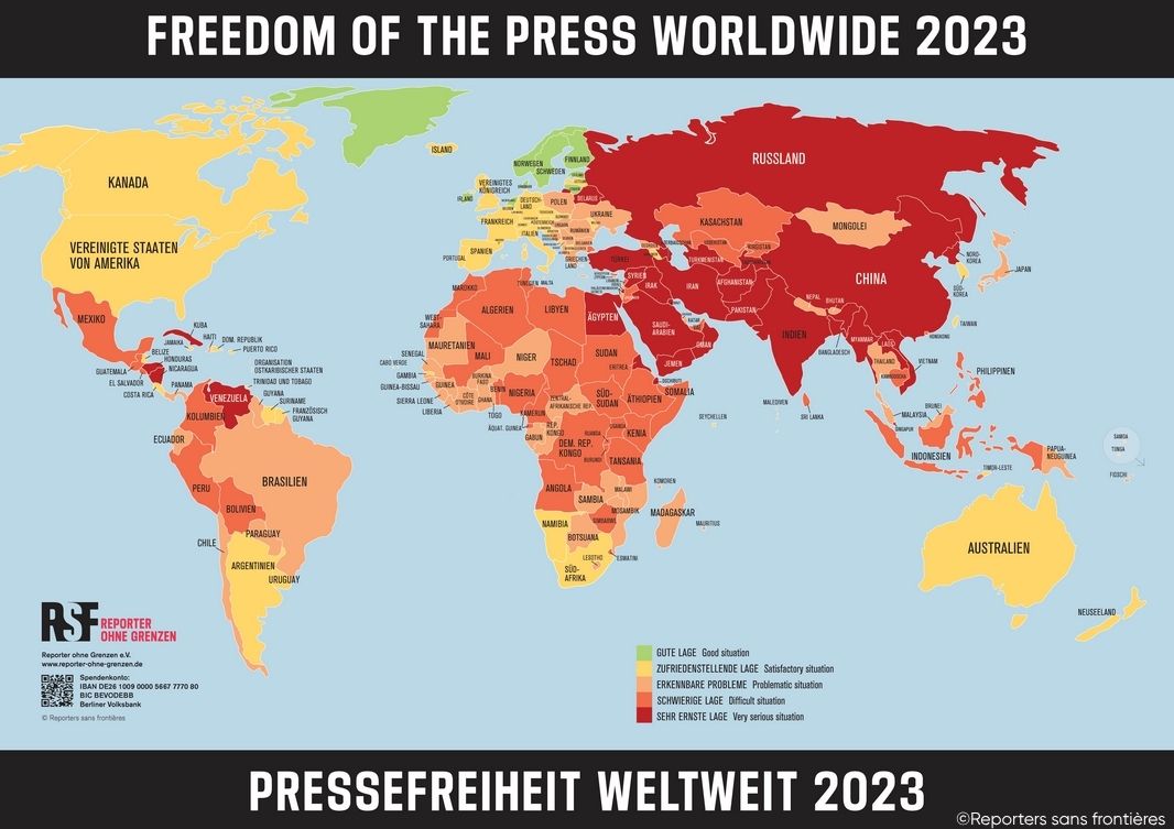 Bild_Pressefreiheit Weltkarte der Pressefreiheit