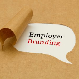 Eine Sprechblase mit dem Text: Employer Branding